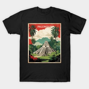 Palenque Chiapas Mexico Vintage Poster Tourism T-Shirt